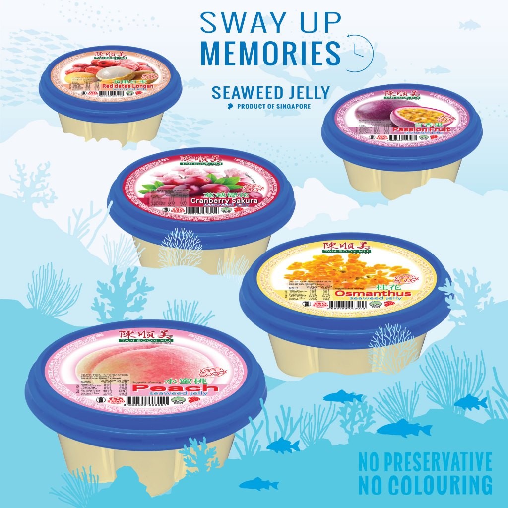 Seaweed Jelly 250g Osmanthus, Red Dates Longang, Passion Fruit, Cranberry Sakura, Peach Tan Soon Mui Chen Shunmei