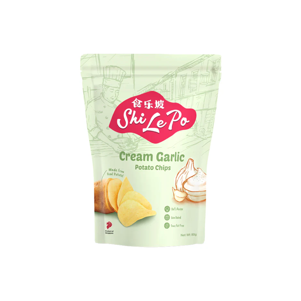 [Shi Le Po] Cream Garlic Potato Chips 80g